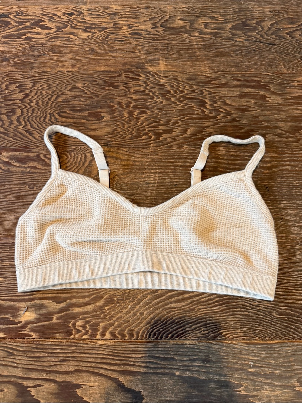 Negative Underwear Cream Waffle Knit Bralette
